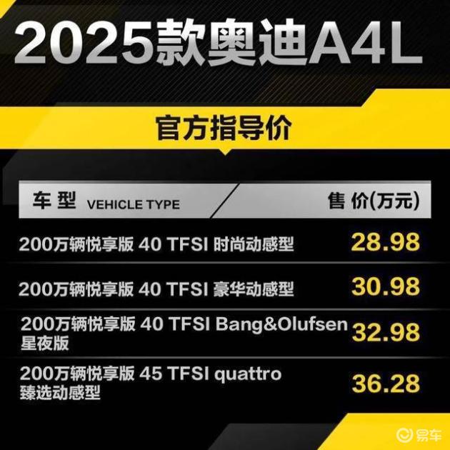 2025奥迪A4L降价3.2万，值不值
