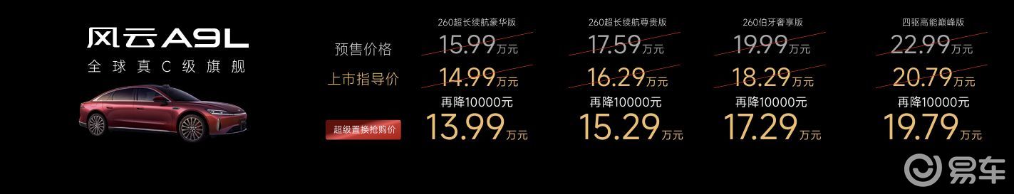 抢购价13.99万元起，奇瑞风云A9L正式上市